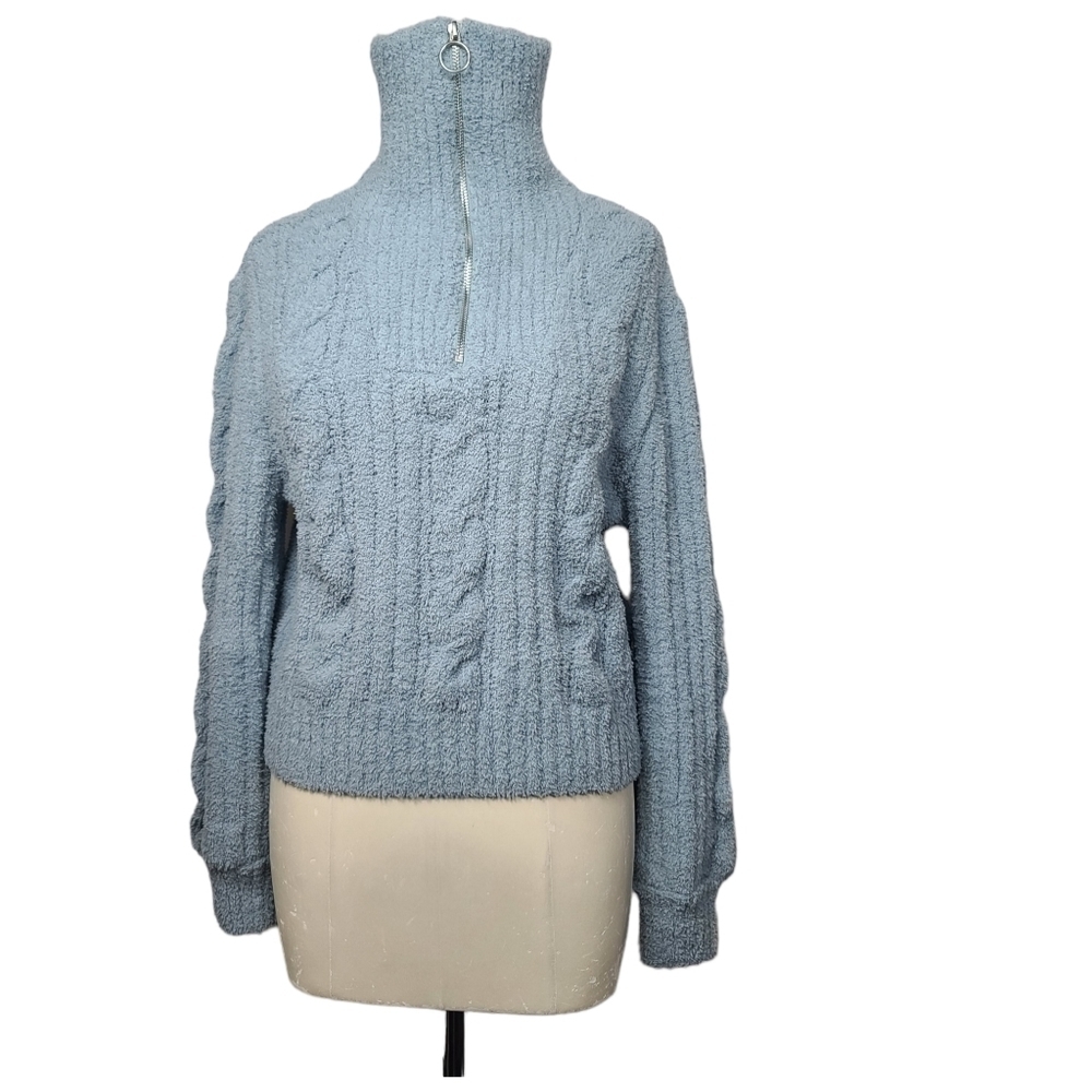 Jessica Simpson Blue Half Zip Soft Sweater M